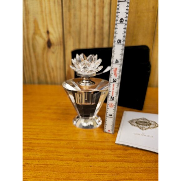 Crystal Perfume Bottle With Lotus Stopper By Shannon Crystal Godinger In Black V - Picture 7 of 16